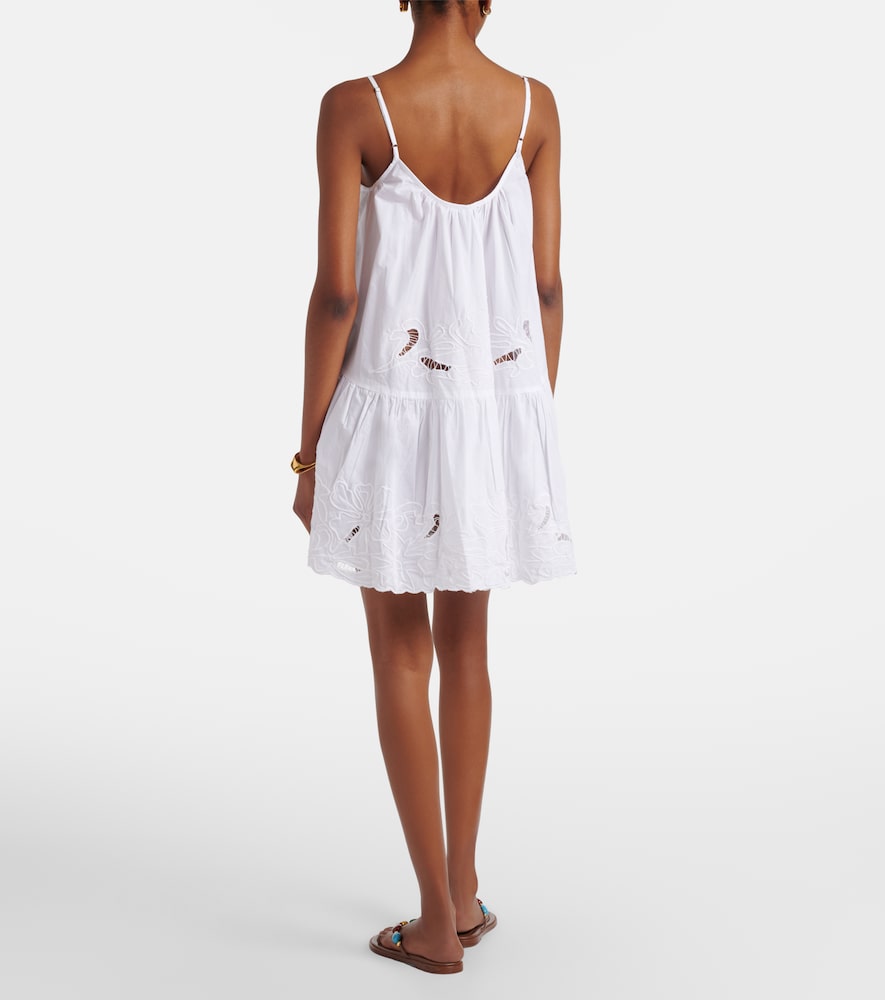 Embroidered cotton poplin minidress