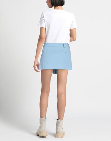 Woman Mini skirt Sky blue Size M Acetate, Viscose