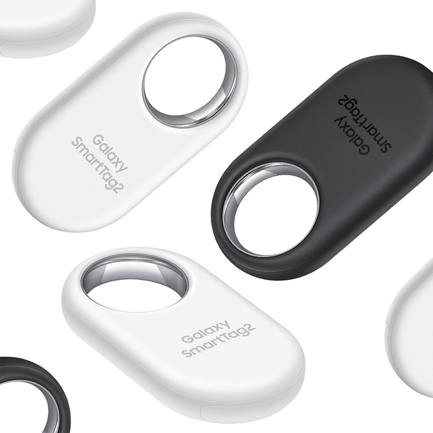 Samsung Galaxy SmartTag2 Bluetooth Tracker 4 Pack Compass View AR/Find Lost Mode in White