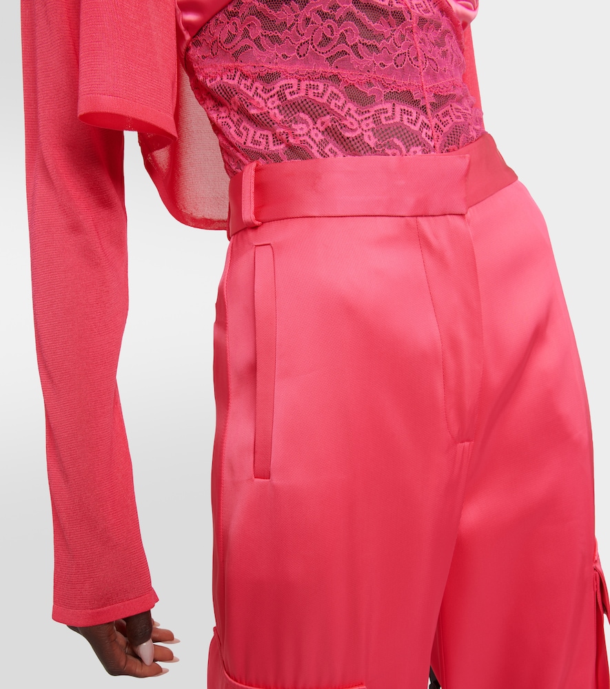Satin cargo pants