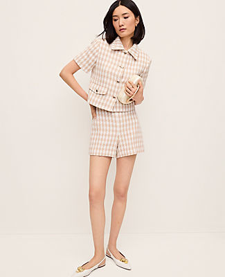 Ann Taylor The Side-Zip Short in Houndstooth Tweed