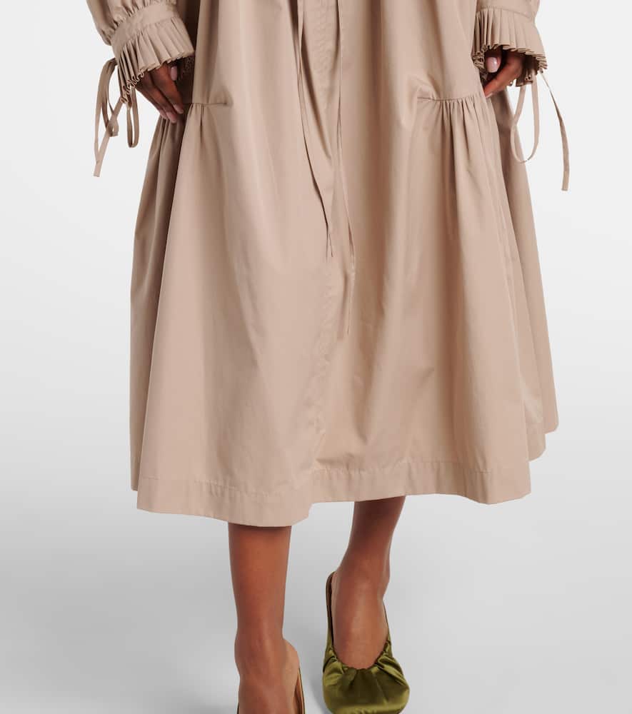 Ruffled cotton shirt dress