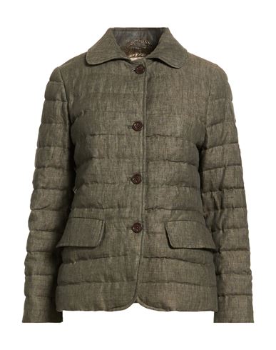 Woman Puffer Military green Size 6 Linen