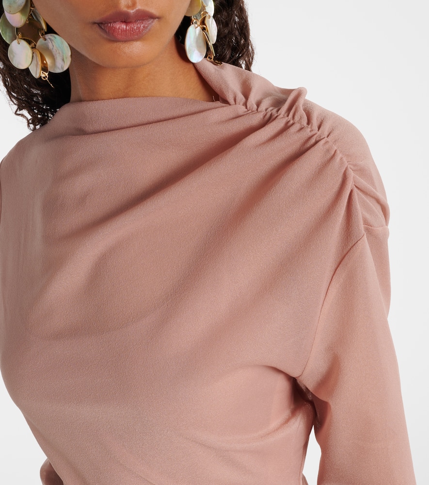 Ruby draped sheer maxi dress