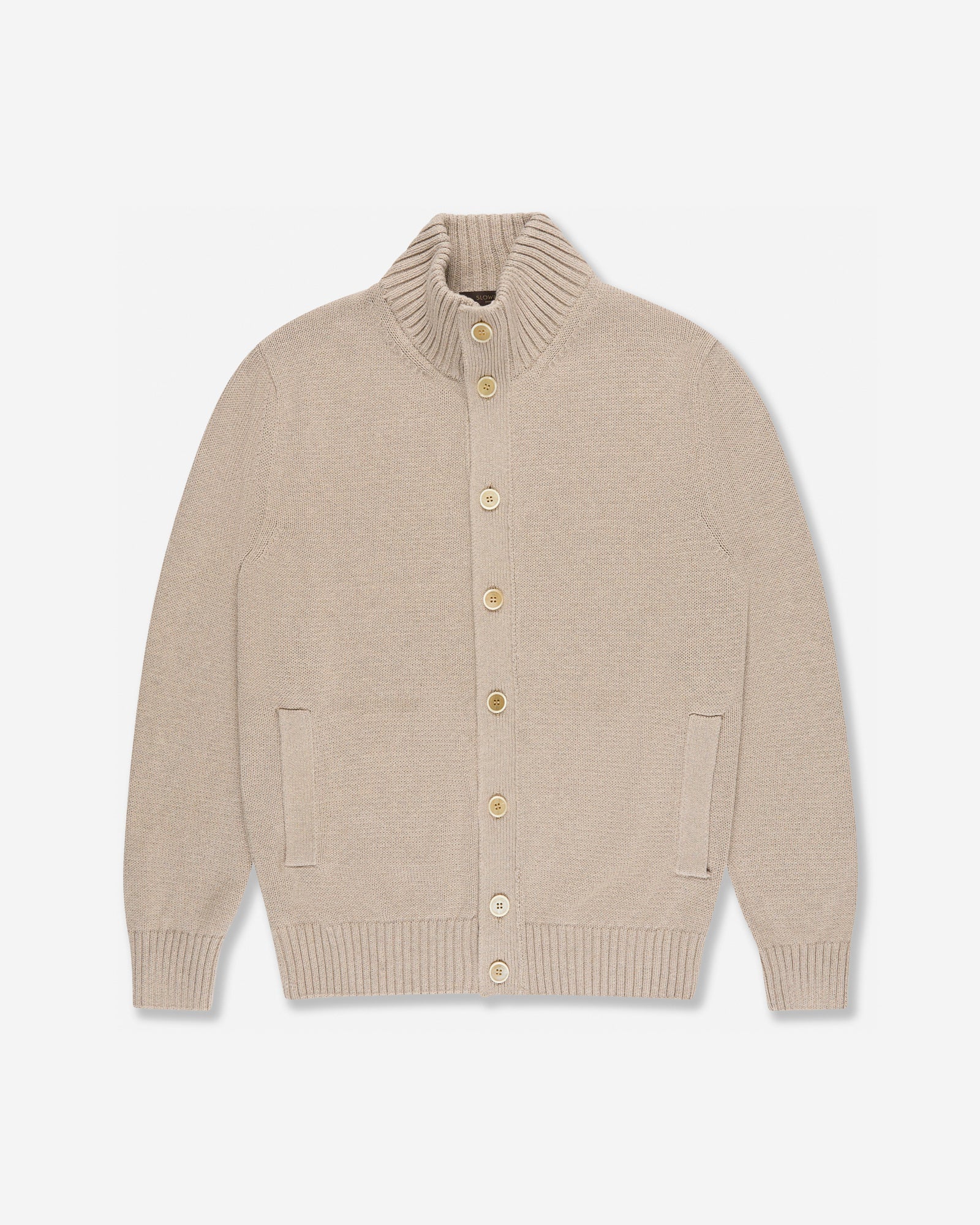 Slim fit cotton chioto cardigan sand