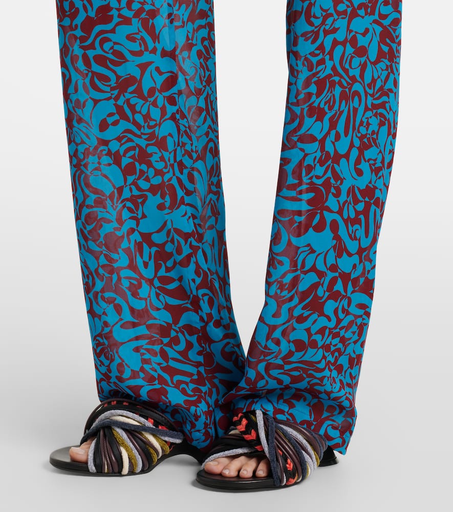 Printed wide-leg pants