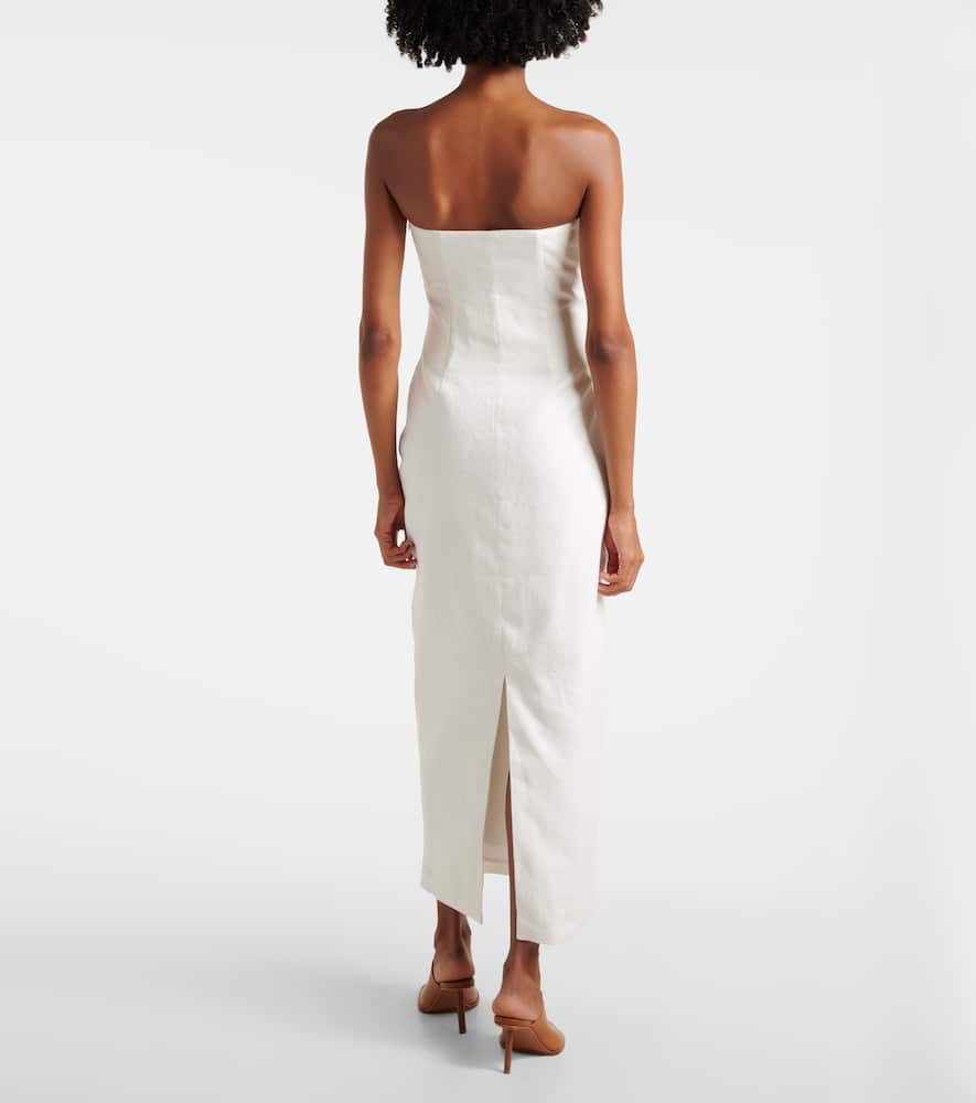 Evalita linen bustier maxi dress