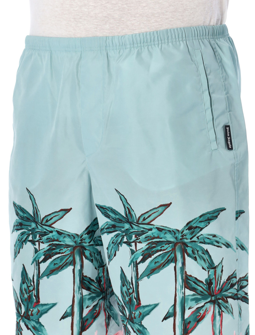 Palms Row knee-length swim shorts - Blue
