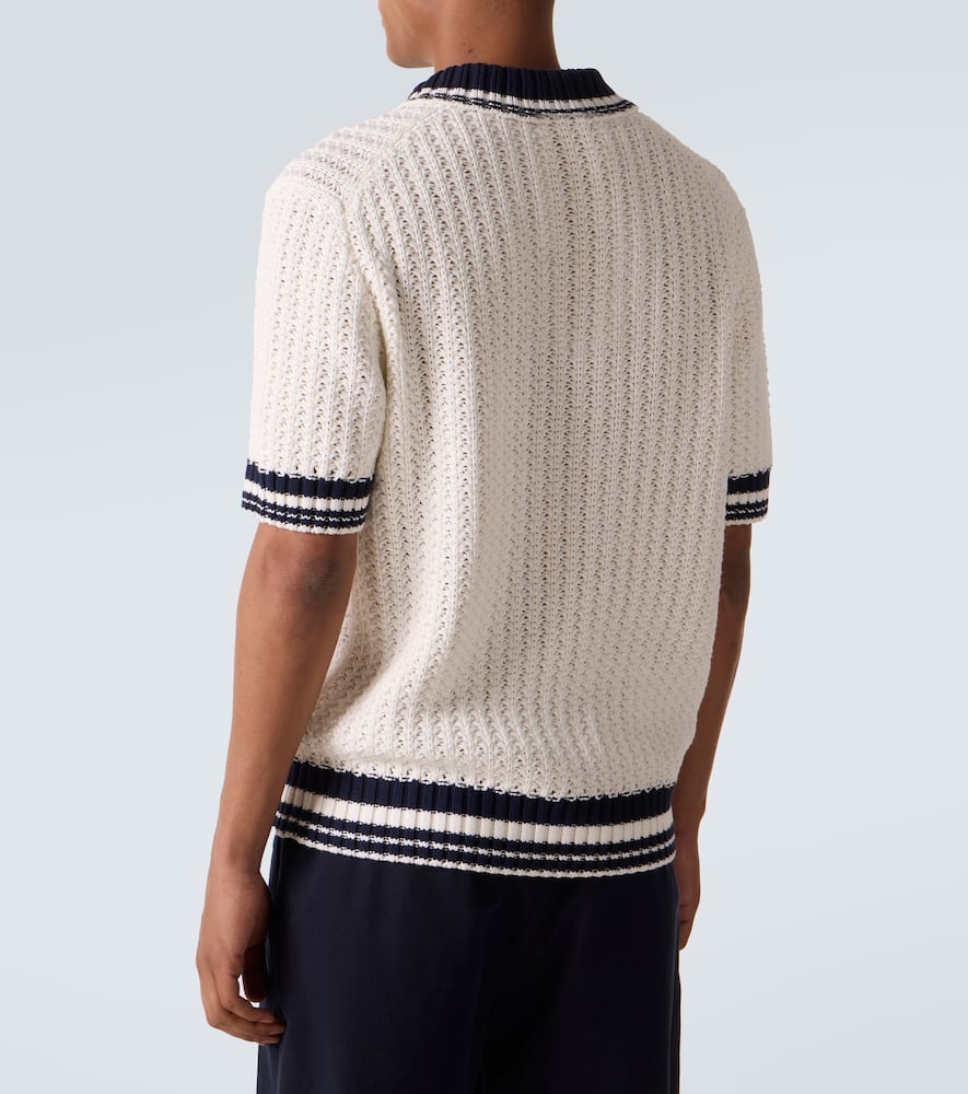 Swift crochet striped cotton polo shirt