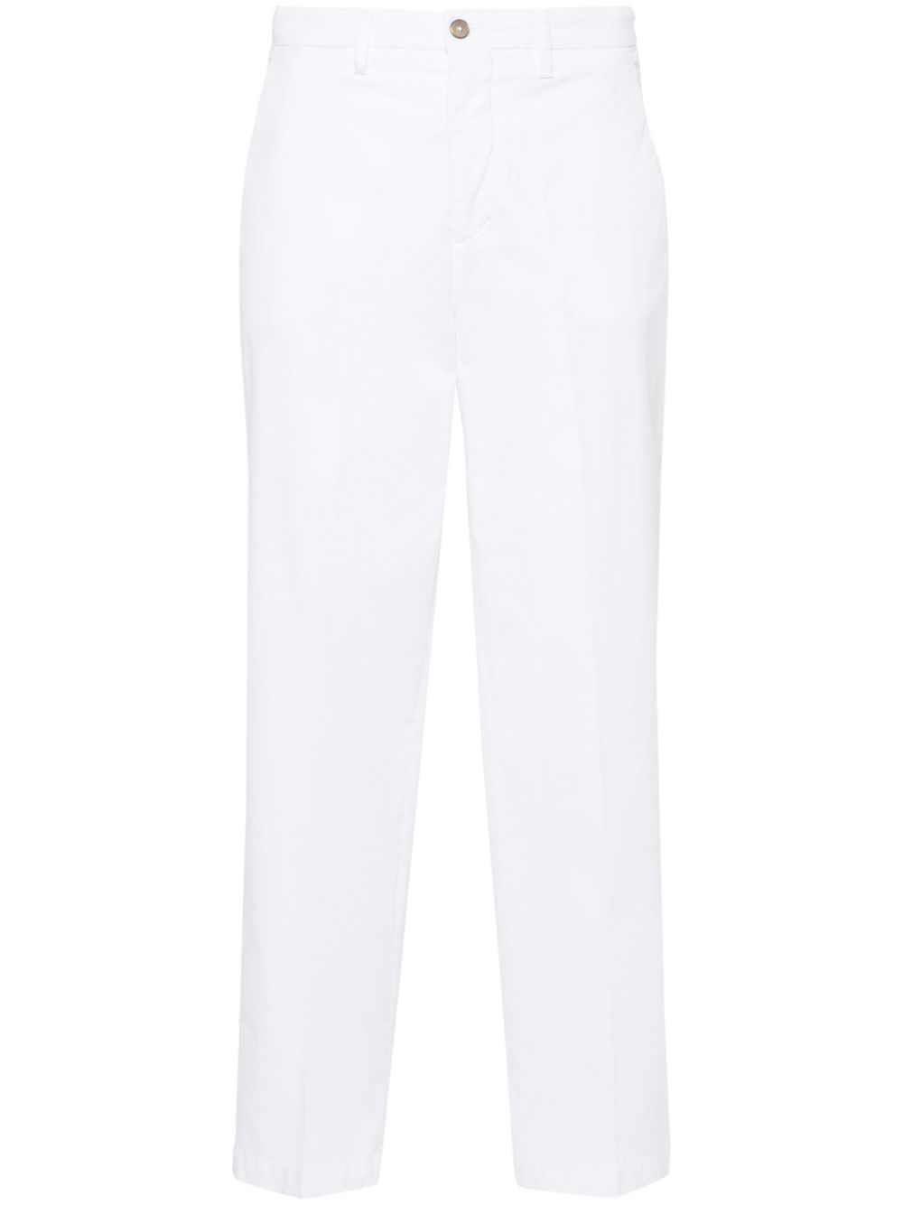 Cotton tapered-leg trousers - Brown