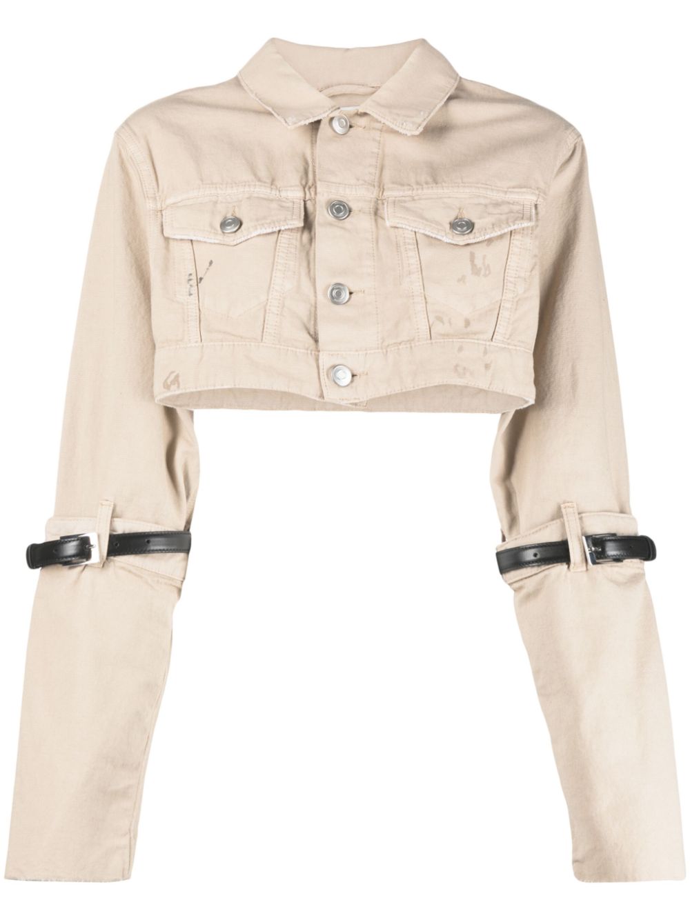 Cropped denim jacket - Neutrals
