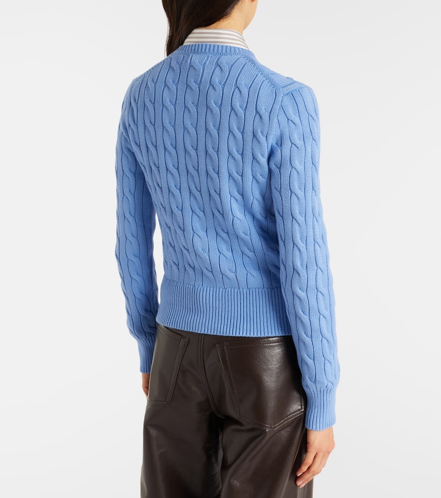 Cable-knit cotton cardigan