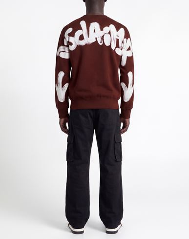 Man Sweatshirt Burgundy Size XS Cotton