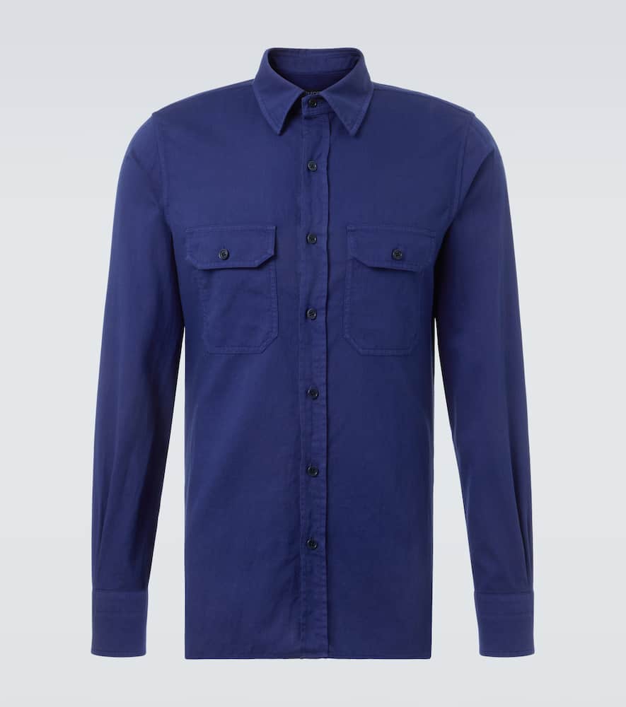 Cotton and linen drill shirt