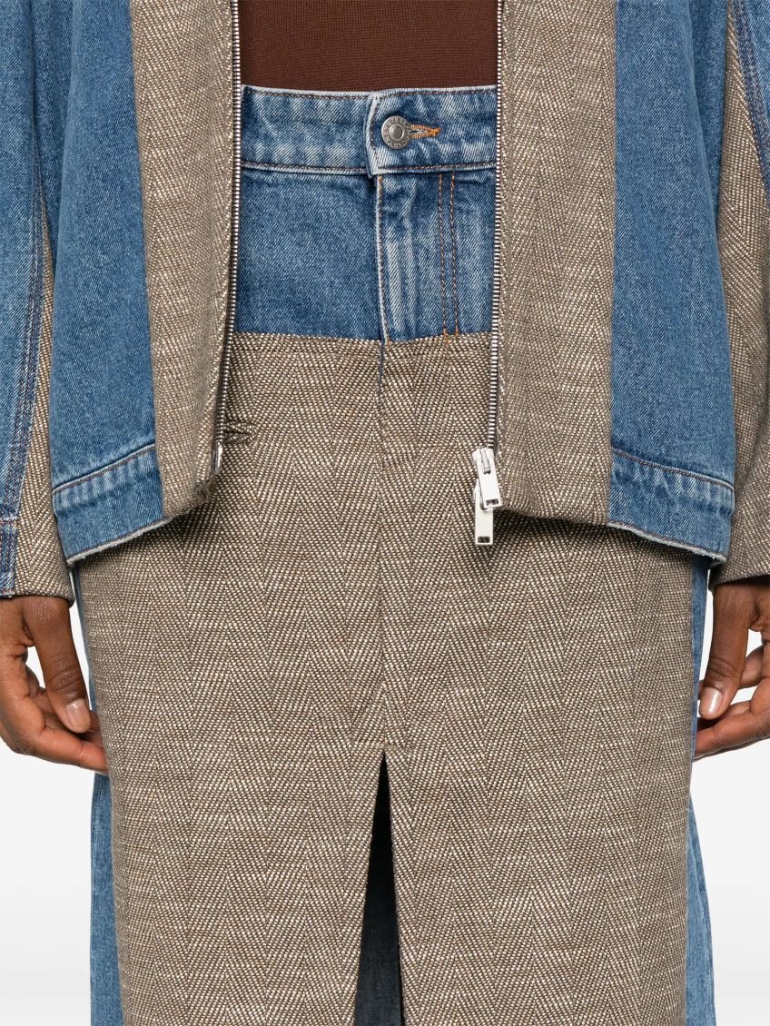 Denim And Tweed Skirt