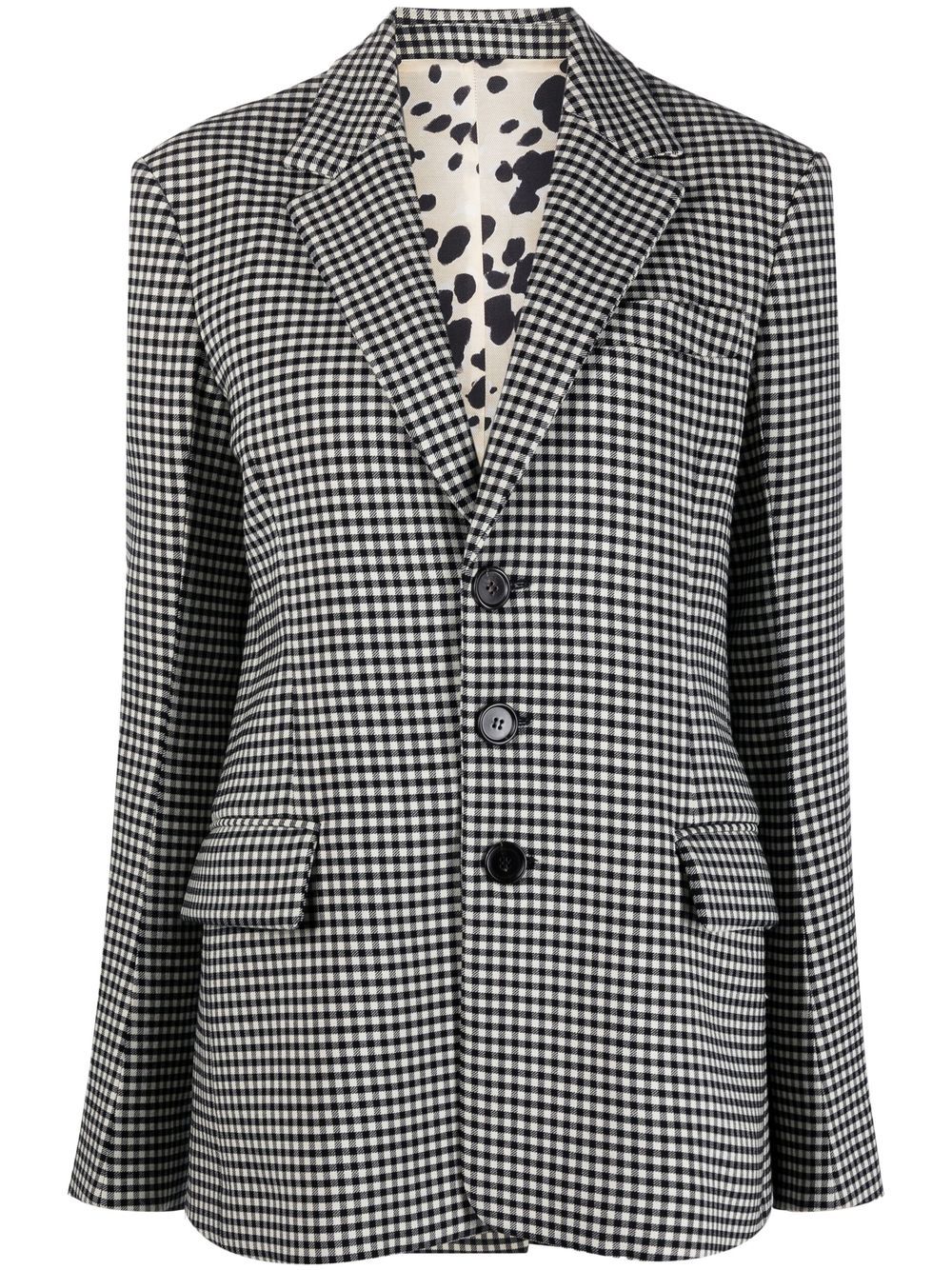 Check-pattern blazer - Black