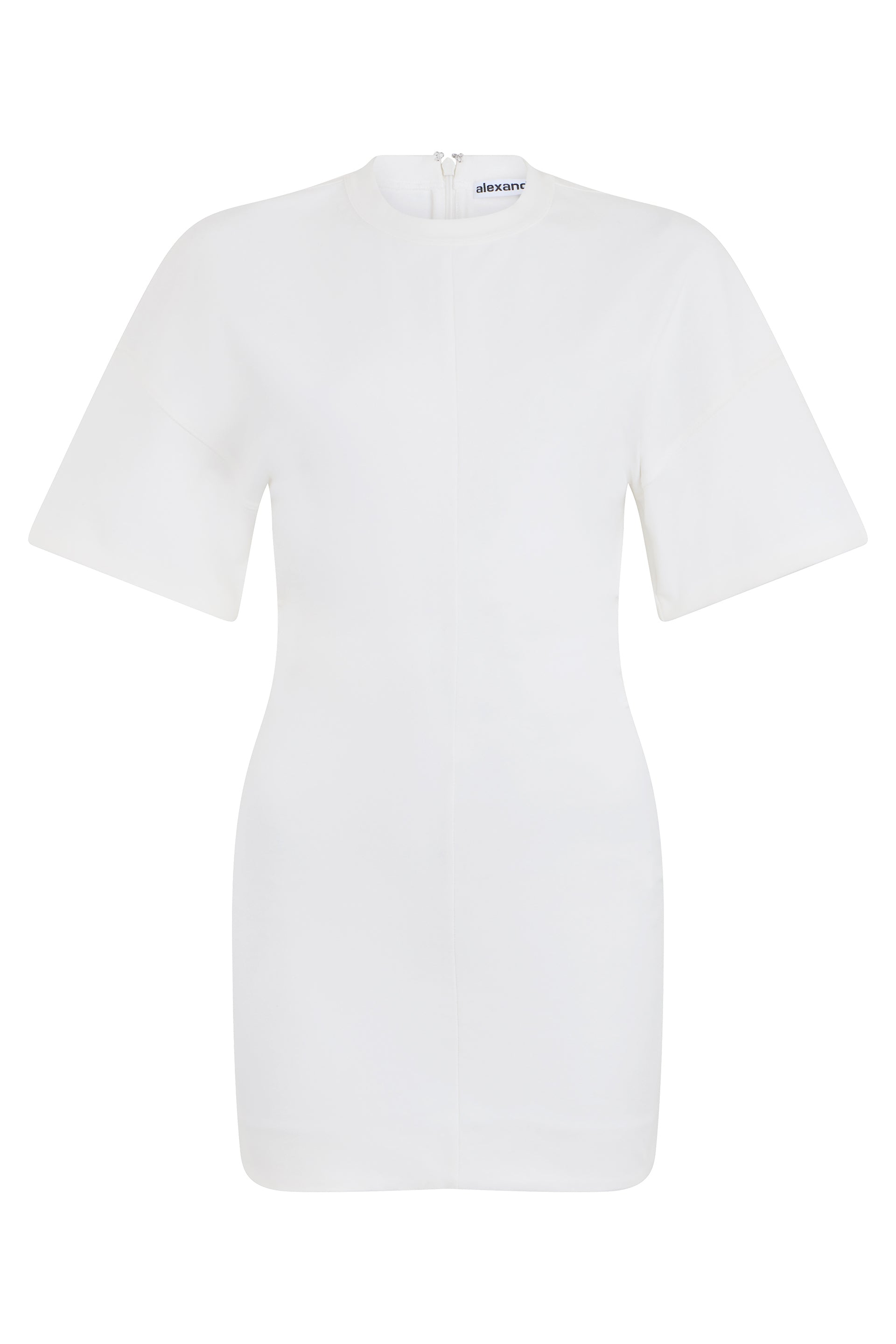 Cotton-Blend Shift Dress — White