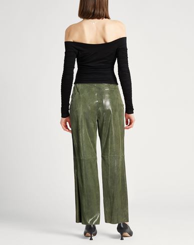 Forte_forte Woman Pants Military green Size 3 Leather