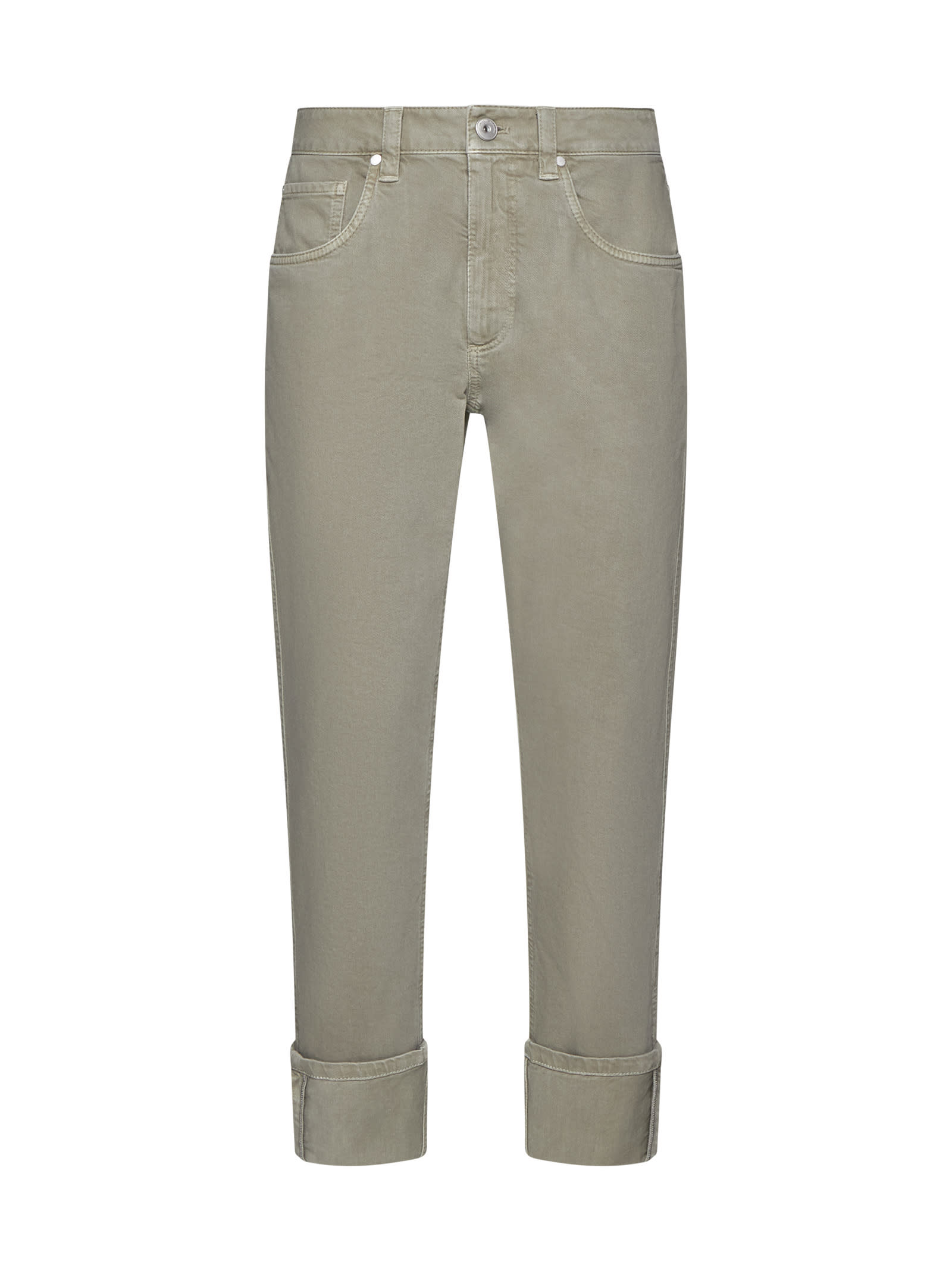 Monili-chain mid-rise straight-leg jeans - Green