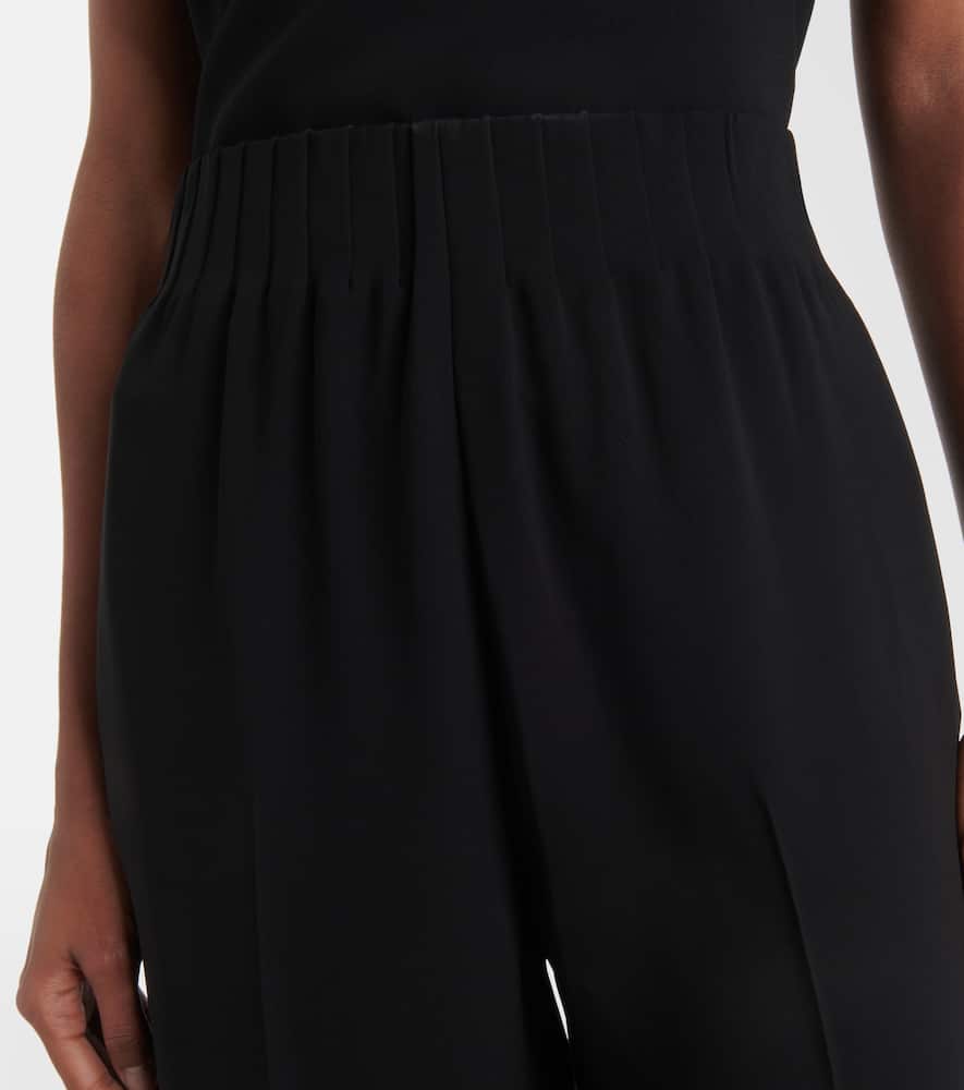 Maud high-rise silk cady wide-leg pants