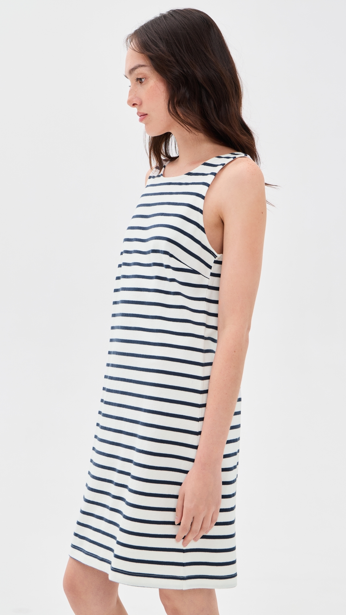 Kaylee Tank Dress Ivory Navy Stripe