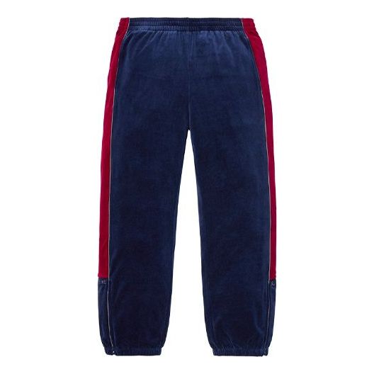 FW18 Velour Track Pant Navy Velvet Long Pants Casual Pants Unisex Navy Blue