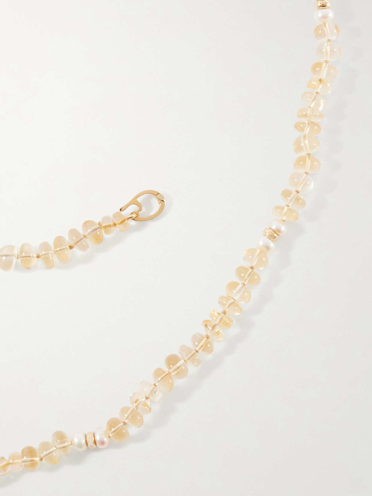Solstice Sautoir 14-karat Gold, Pearl And Citrine Beaded Necklace - One size