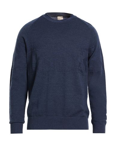 Man Sweater Blue Size 40 Wool, Cotton