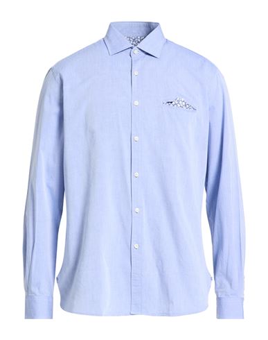 Man Shirt Light blue Size 15 Cotton