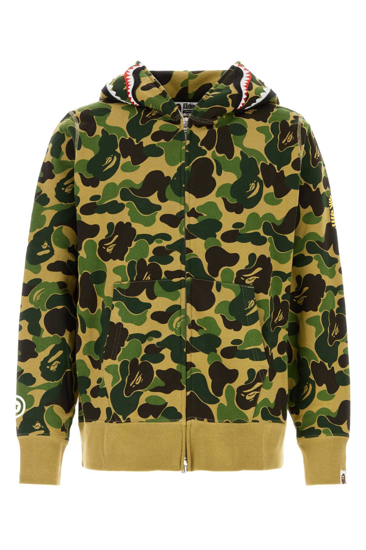Camo-Print Cotton Hoodie — Green