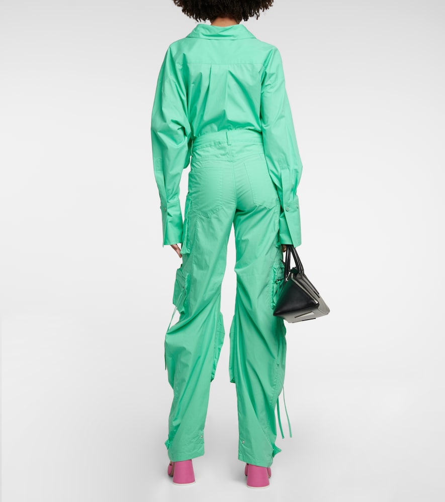 The Attico Fern cotton canvas cargo pants