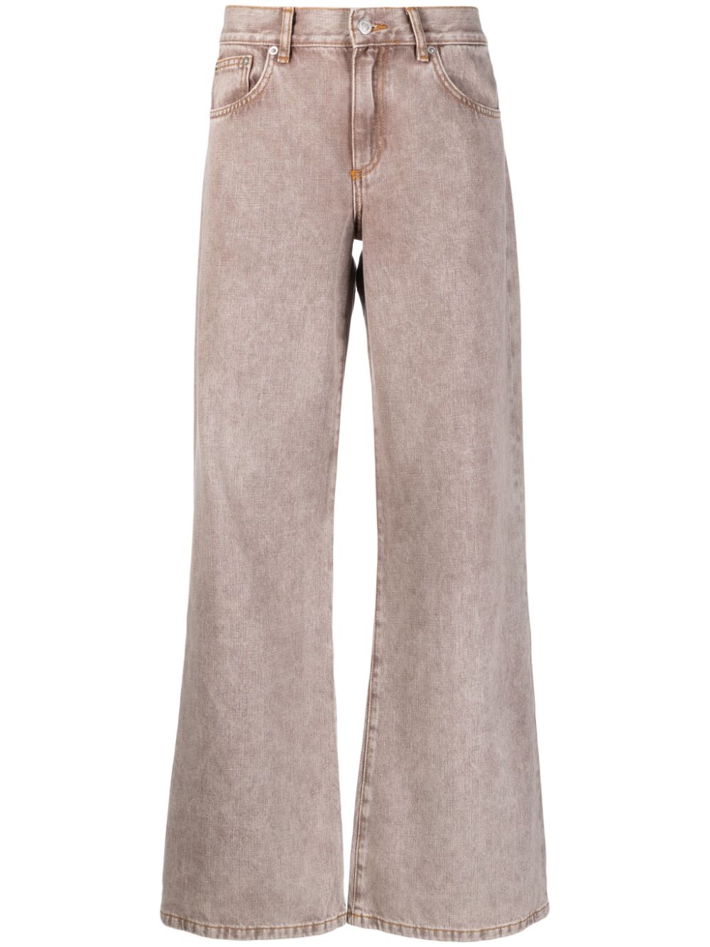 Kyoto logo-patch wide-leg jeans - Neutrals