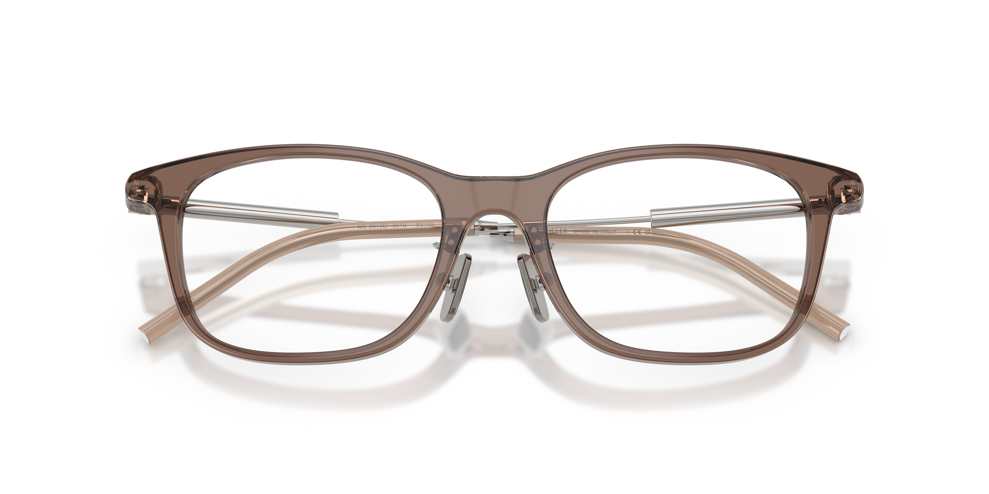 Moncler Unisex Moncler ME2013D 3019 Monturas ópticas Acetato Marrón Transparente Pillow Norma