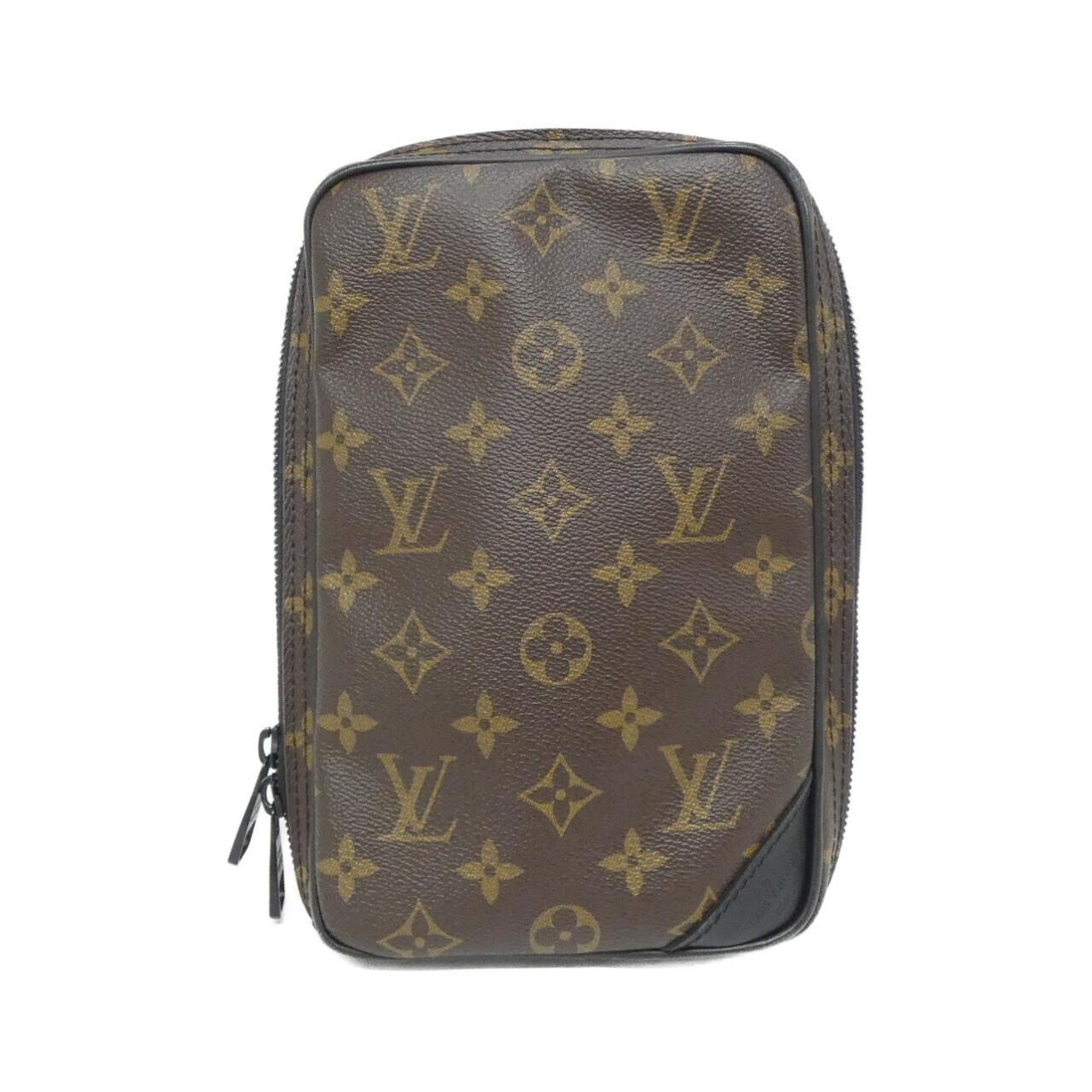 Louis Vuitton Black Brown Coated Canvas Shoulder Bag Pre-Owned