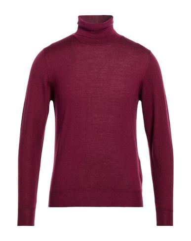 Man Turtleneck Garnet Size 44 Merino Wool