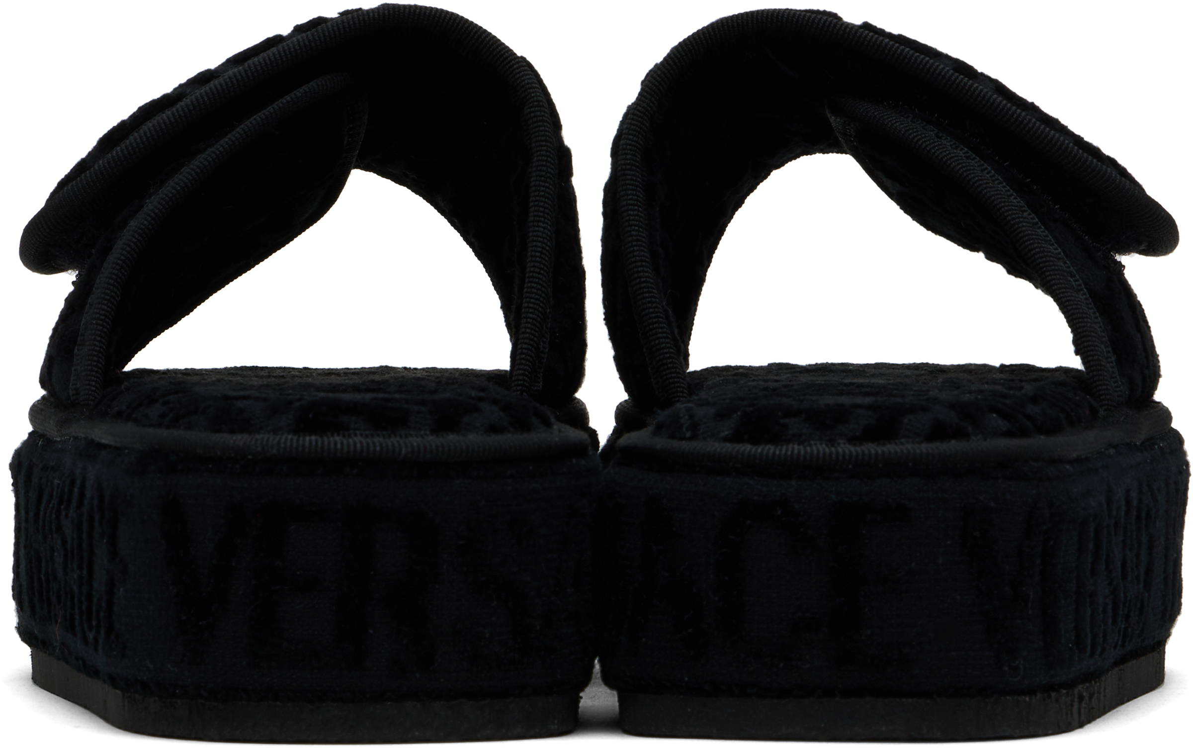 Versace Underwear Black 'Versace' Allover Slippers