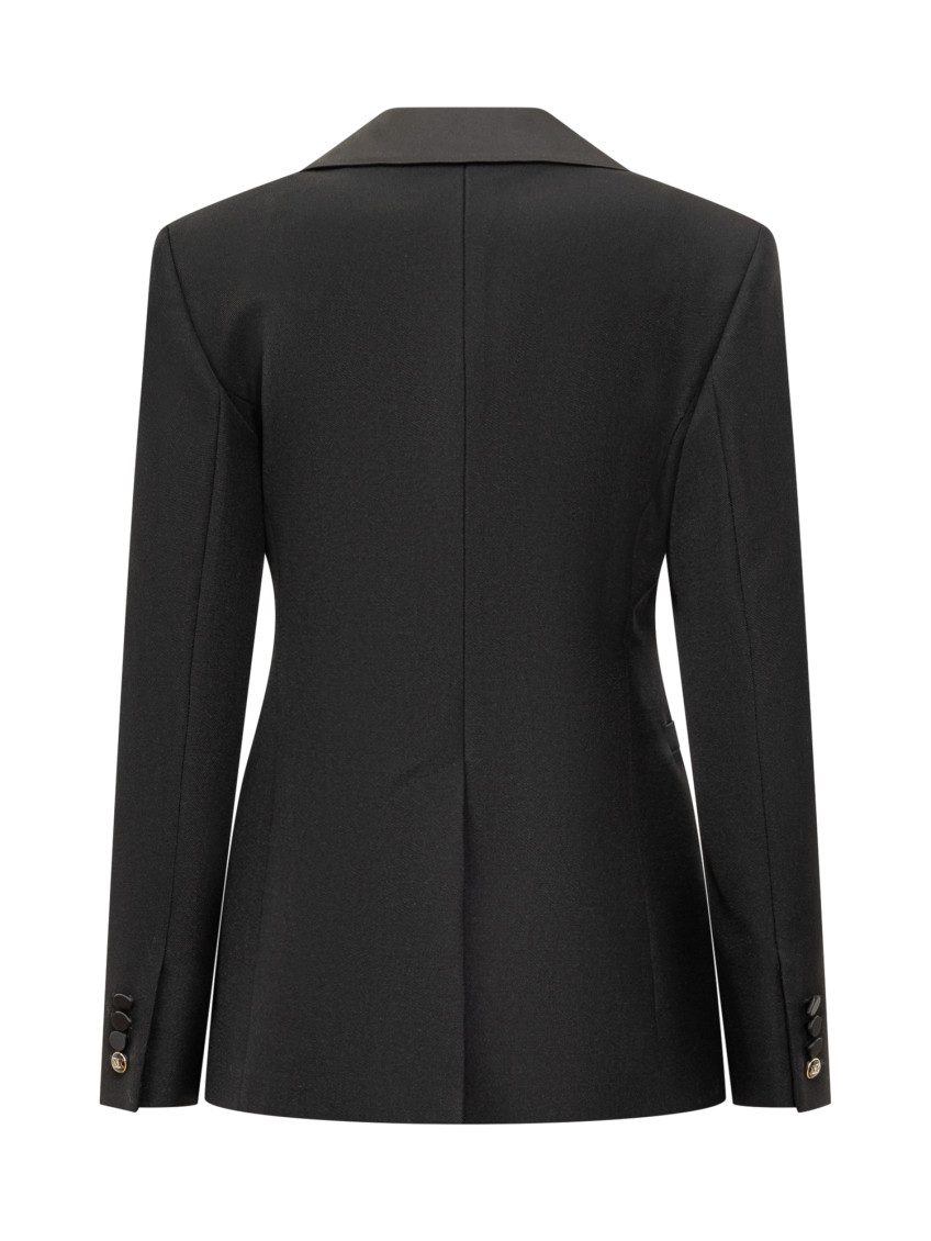 Black Solid Shawl Lapel Blazer