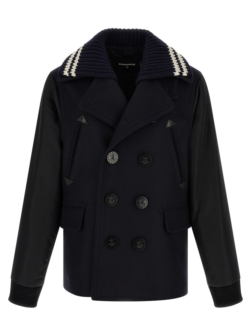 Blue Double Breasted Coat