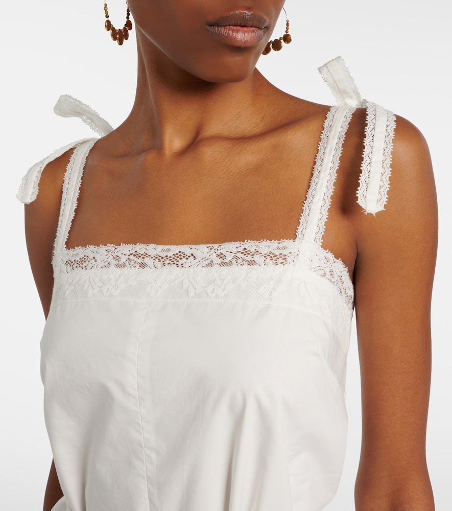 Reine lace-trimmed cotton romper