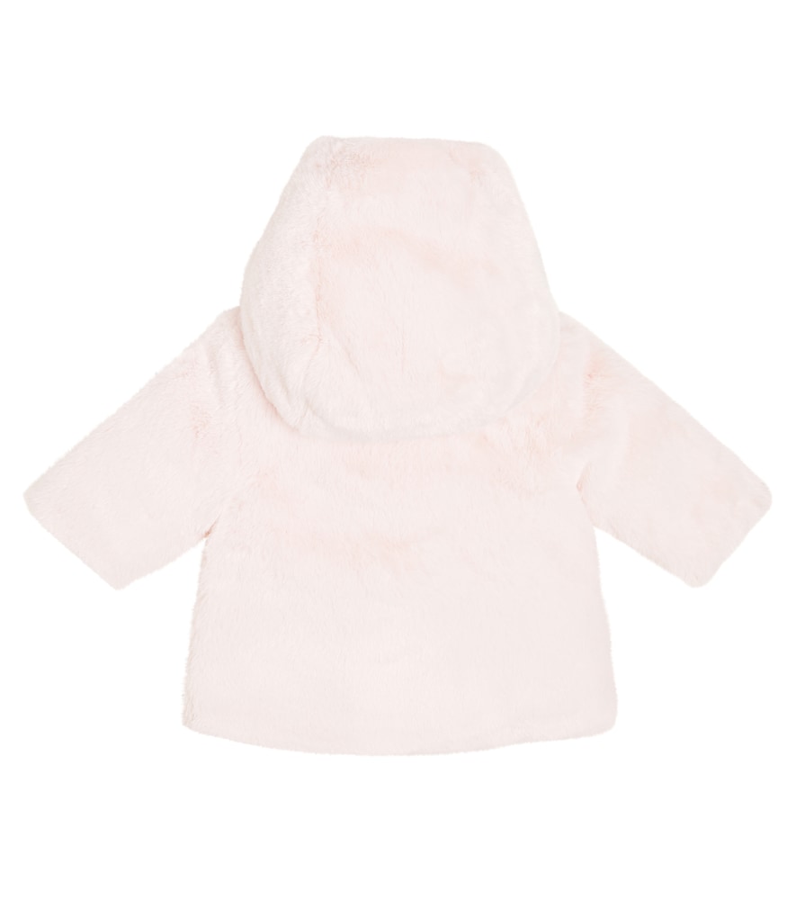 Baby hooded faux fur coat
