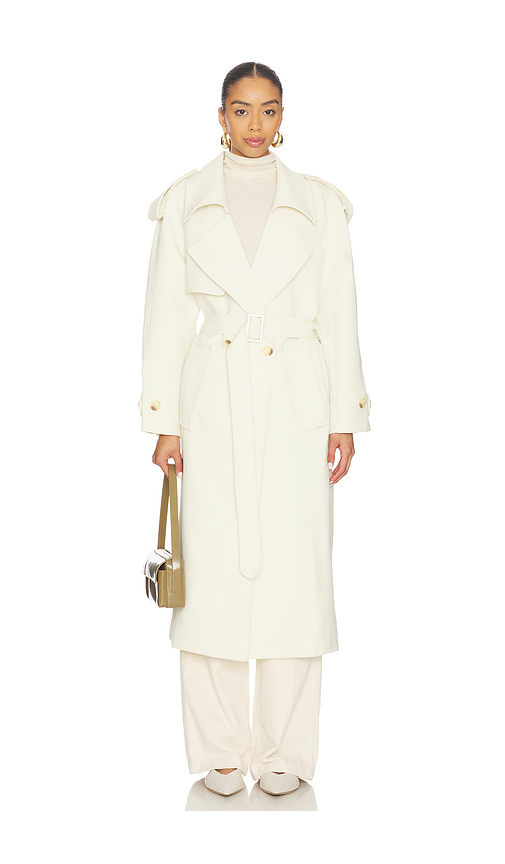 Bubish Dillon Trench Coat in Ivory. M-L. Also in