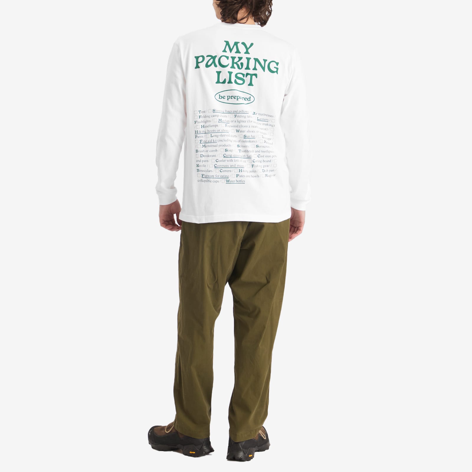 Manastash Men's Long Sleeve Be Prepared T-Shirt in White
