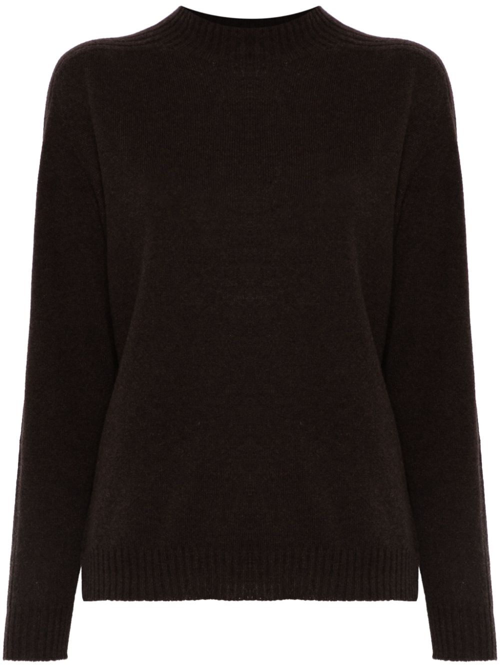 Mock-neck cashmere sweater - Brown