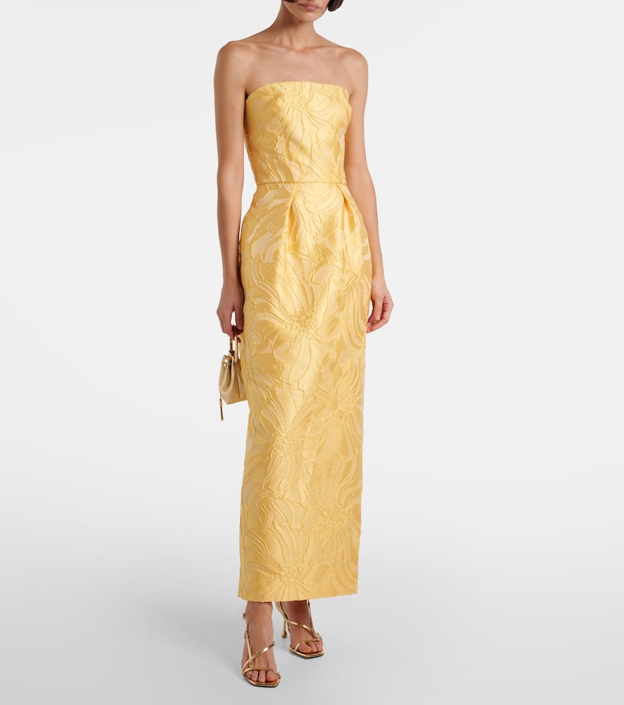 Floral jacquard cocktail dress