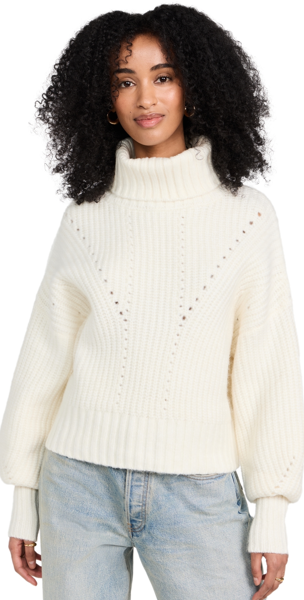 Rogan Cropped Knit Pullover Egret