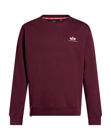 Man Sweatshirt Burgundy Size L Cotton, Polyester