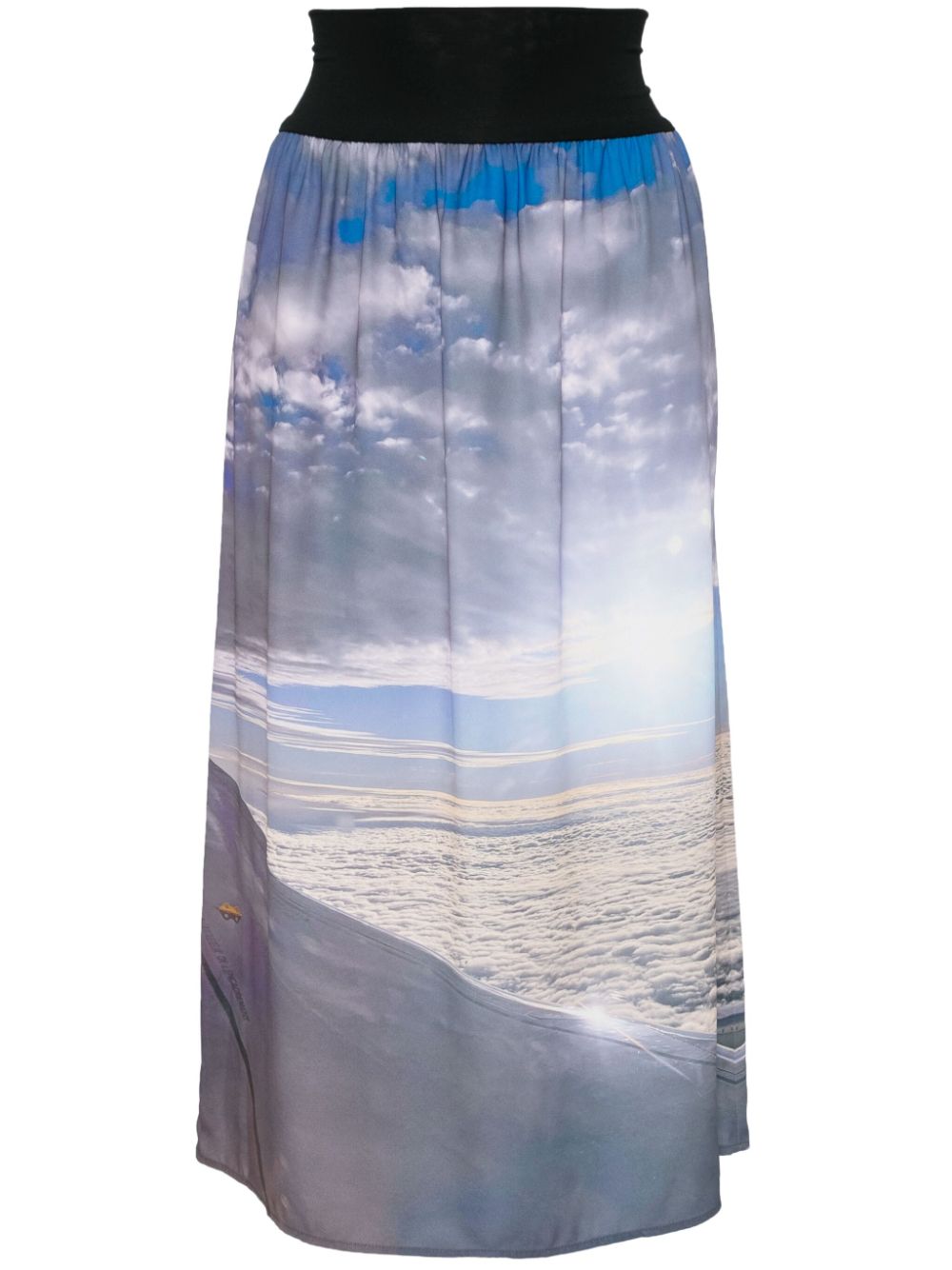 Graphic-print skirt - Blue