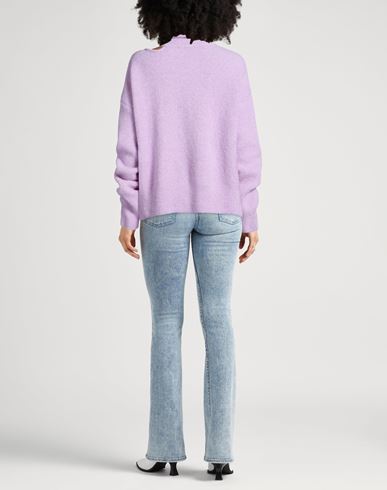 Woman Turtleneck Lilac Size L Merino Wool, Polyamide, Elastane