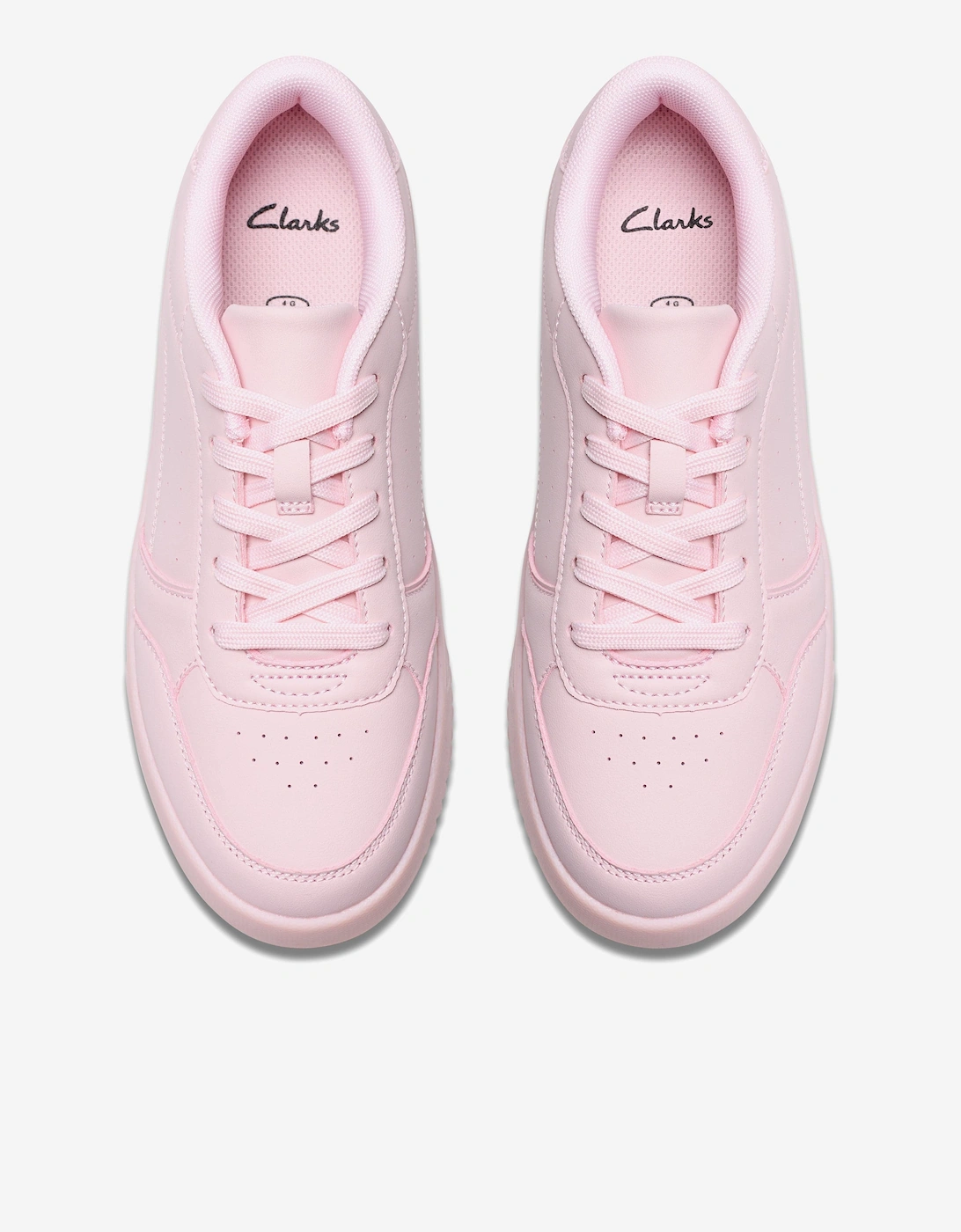 Girl's Clarks Girls Barley Step Trainers in Pink Wide Fit