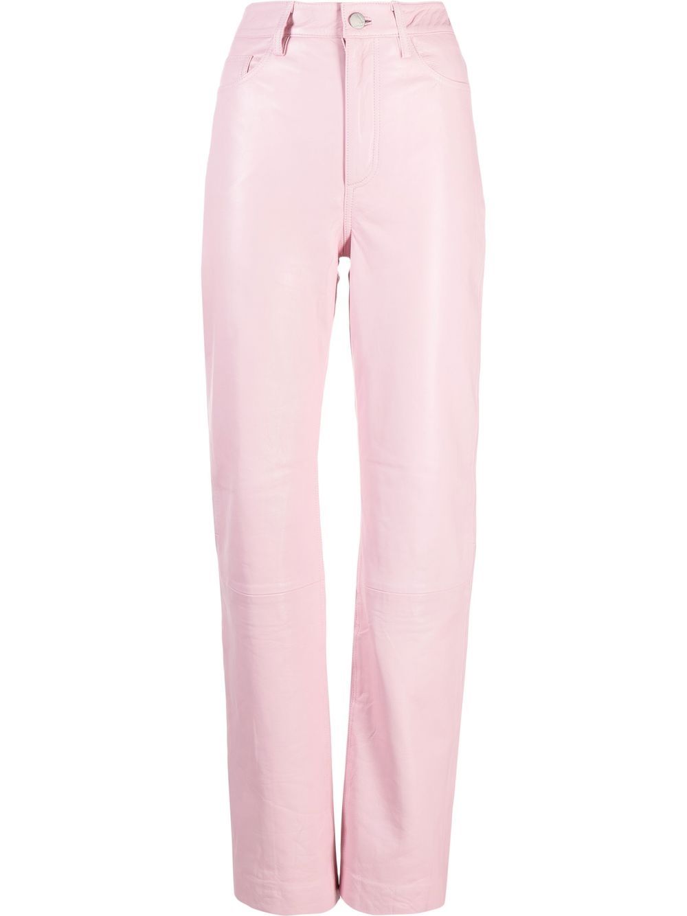 High-waist straight-leg trousers - Pink